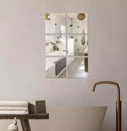 Square Mirror Wall Sticker (4pcs)