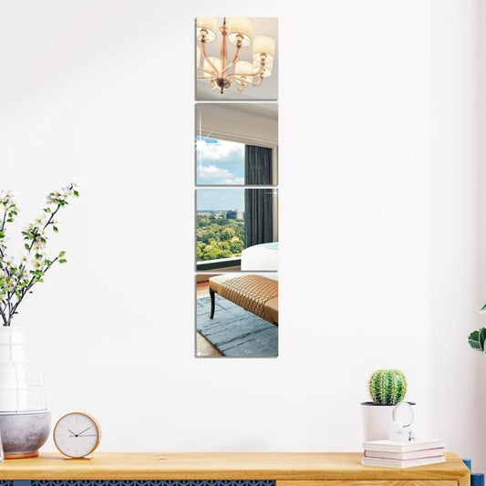 Square Mirror Wall Sticker (4pcs)